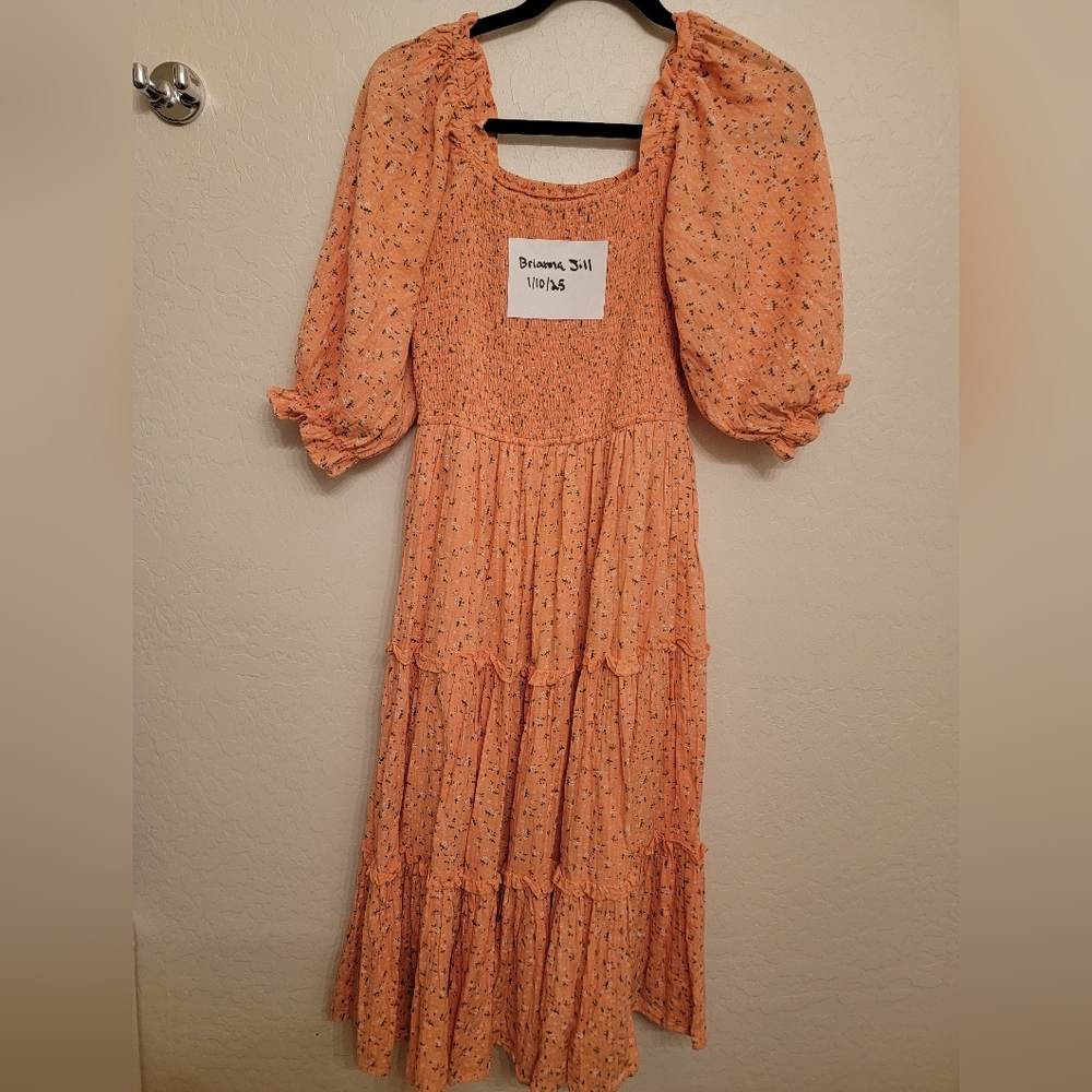 Ivy city co peach sorbet orange madeline Floral Dress
